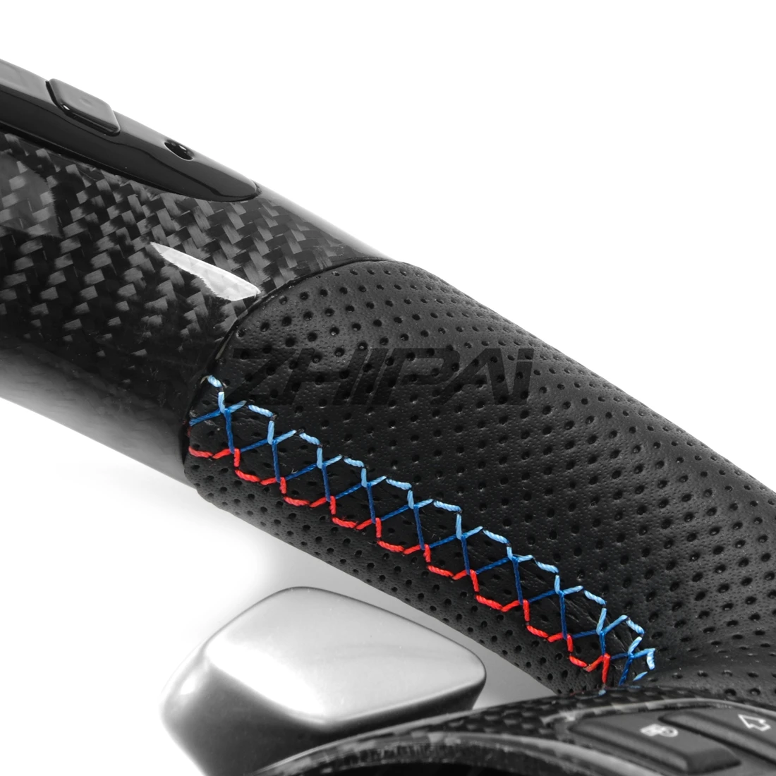For BMW E90 E92 Carbon Fiber Steering Wheel Perforated Leather with Button and LED and Shifter Paddles Assembly 
For BMW E90 E92 Carbon Fiber Steering Wheel Perforated Leather with Button and LED and Shifter Paddles Assembly