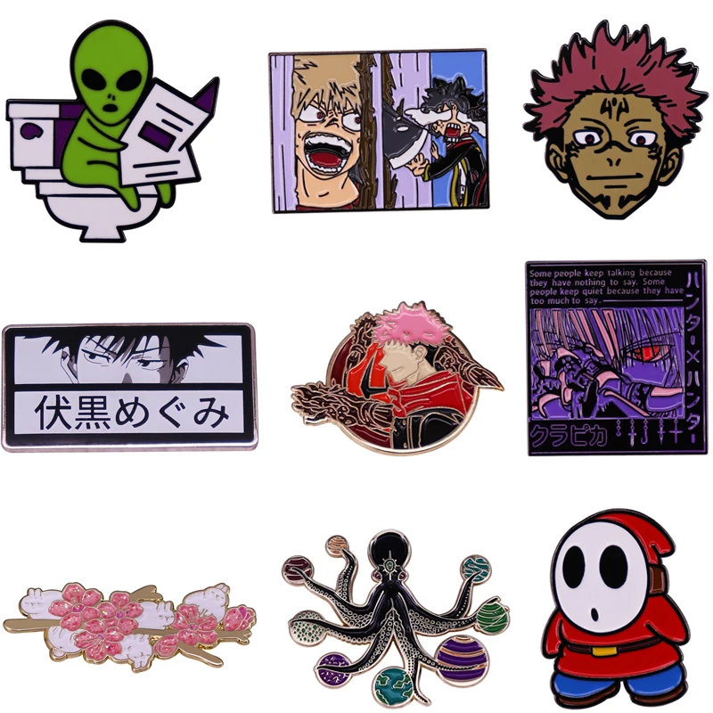 12pcs/lot E3356 Creative Anime Funny Brooches Metal Badges for Clothing Hat Pin jewelry Gifts Charming Pins for Fans
12pcs/lot E3356 Creative Anime Funny Brooches Metal Badges for Clothing Hat Pin jewelry Gifts Charming Pins for Fans
