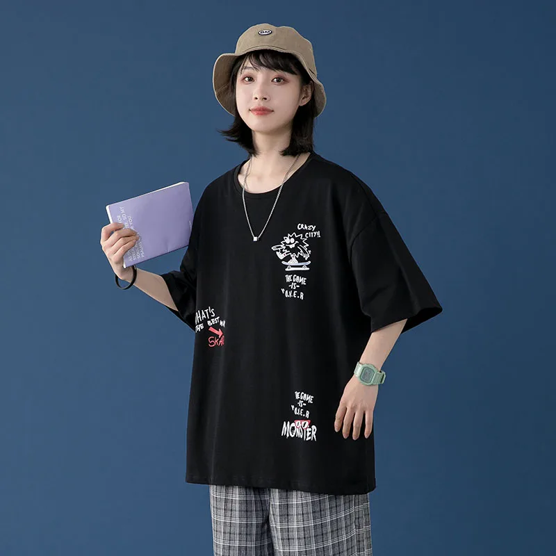 Summer Woman T-Shirts For Plus Size Loose And Casual Aesthetic Female Clothing Hong Kong Style Animation Pattern Shirt
Summer Woman T-Shirts For Plus Size Loose And Casual Aesthetic Female Clothing Hong Kong Style Animation Pattern Shirt