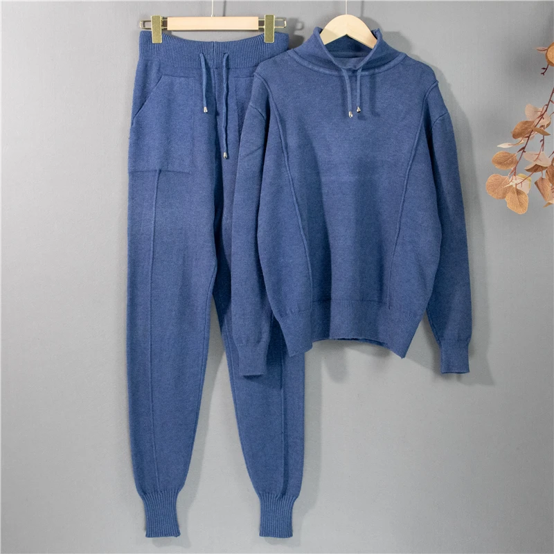 Casual 2 Pieces Sweater Set Women Knitted Turtleneck Sweater + Loose Trousers CHIC Pullover Sweater+ Knitted Carrot Pants Set
Casual 2 Pieces Sweater Set Women Knitted Turtleneck Sweater + Loose Trousers CHIC Pullover Sweater+ Knitted Carrot Pants Set