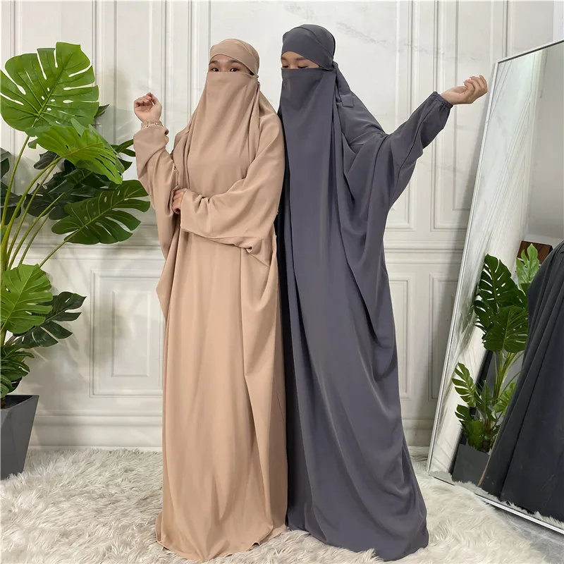 

Ramadan Eid Prayer Garment Muslim Dress Women Abaya Dubai Jilbab Khimar Hijab Nida Abayas Islam Clothing Niqab Djellaba Burka