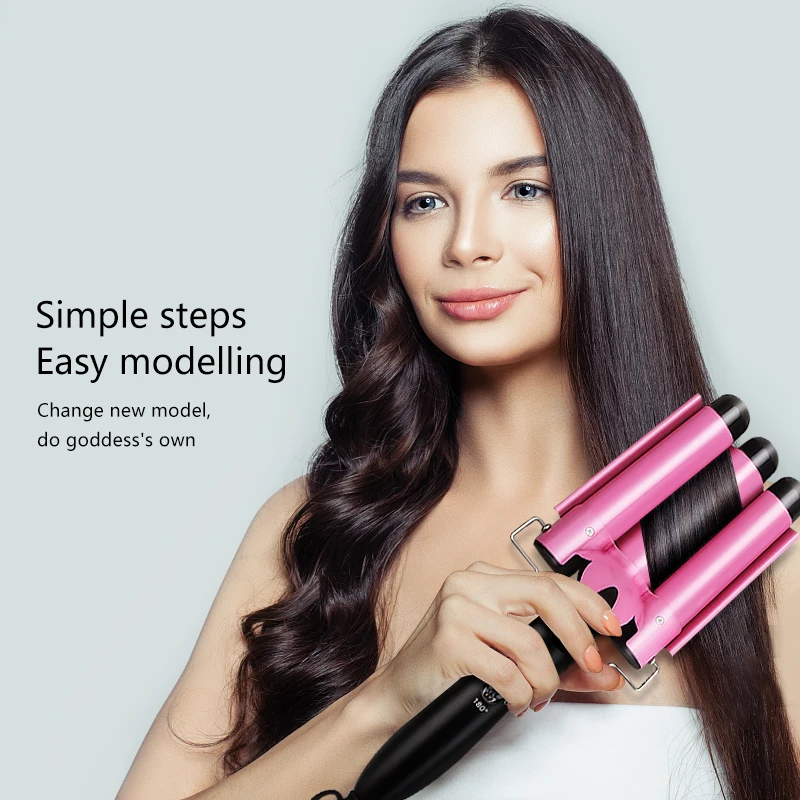 Hair Curling Iron Professional Triple Barrel Hair Curler Hair Wave Waver Styling Tools Fashion Styler Wand
Hair Curling Iron Professional Triple Barrel Hair Curler Hair Wave Waver Styling Tools Fashion Styler Wand