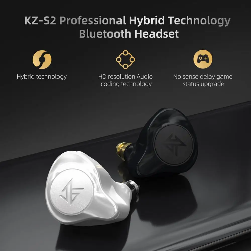 TWS-наушники KZ S2 1BA + 1DD с поддержкой Bluetooth 5 0 и сенсорным управлением | Электроника