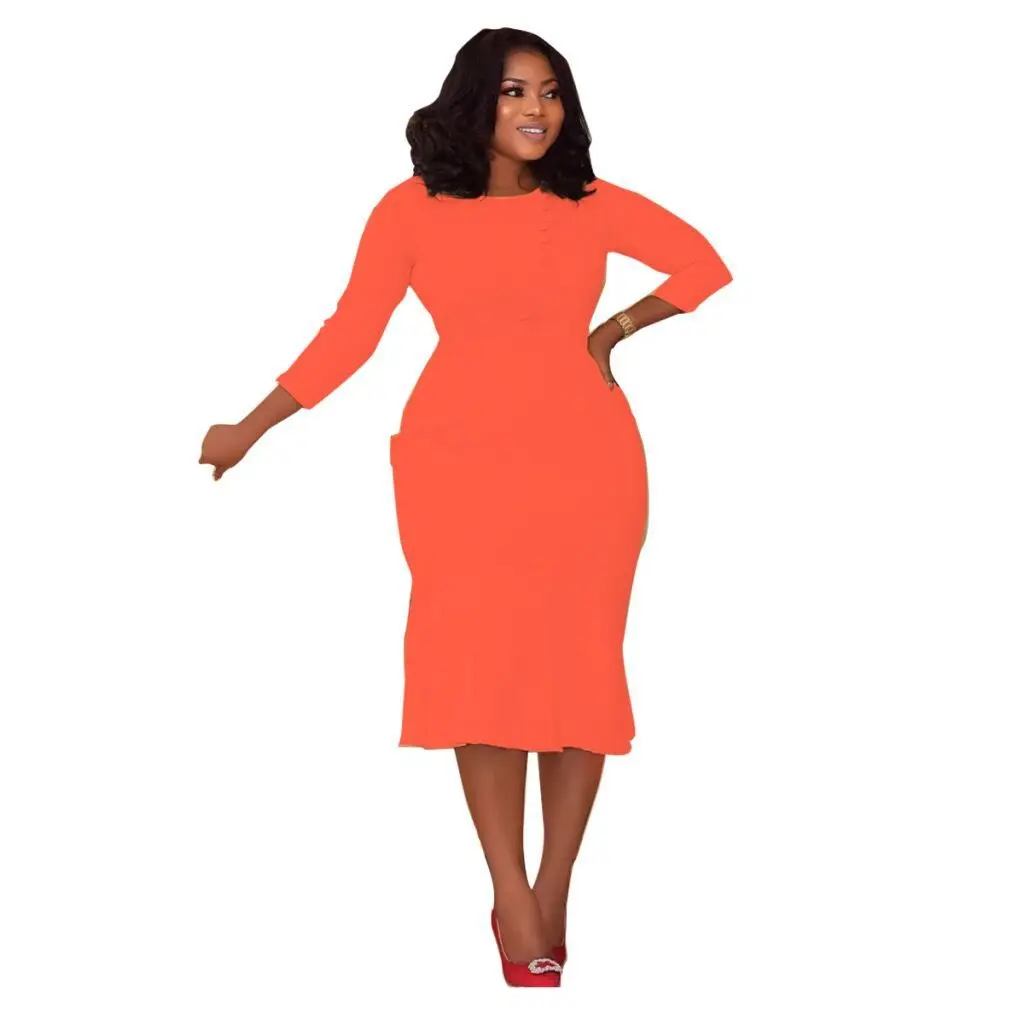 2020 summer african women solid color polyester plus size long sleeve dress S-3XL
2020 summer african women solid color polyester plus size long sleeve dress S-3XL