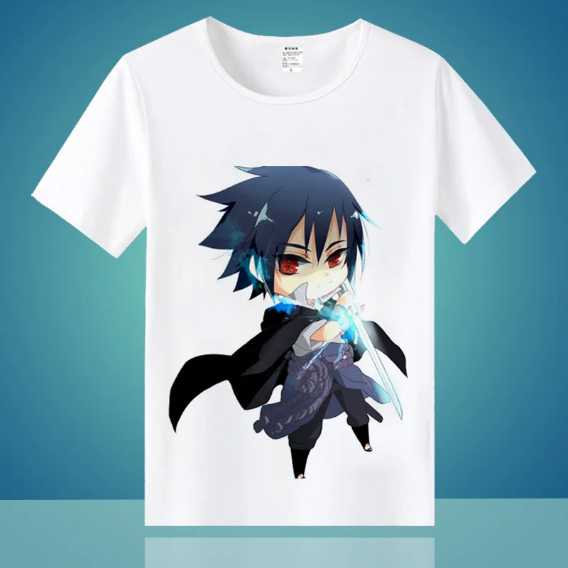 Naruto Short-sleeved Ladies T-shirt Q Version Itachi Sasuke Surrounding Clothes for Men and Women Japanese Anime | Женская одежда