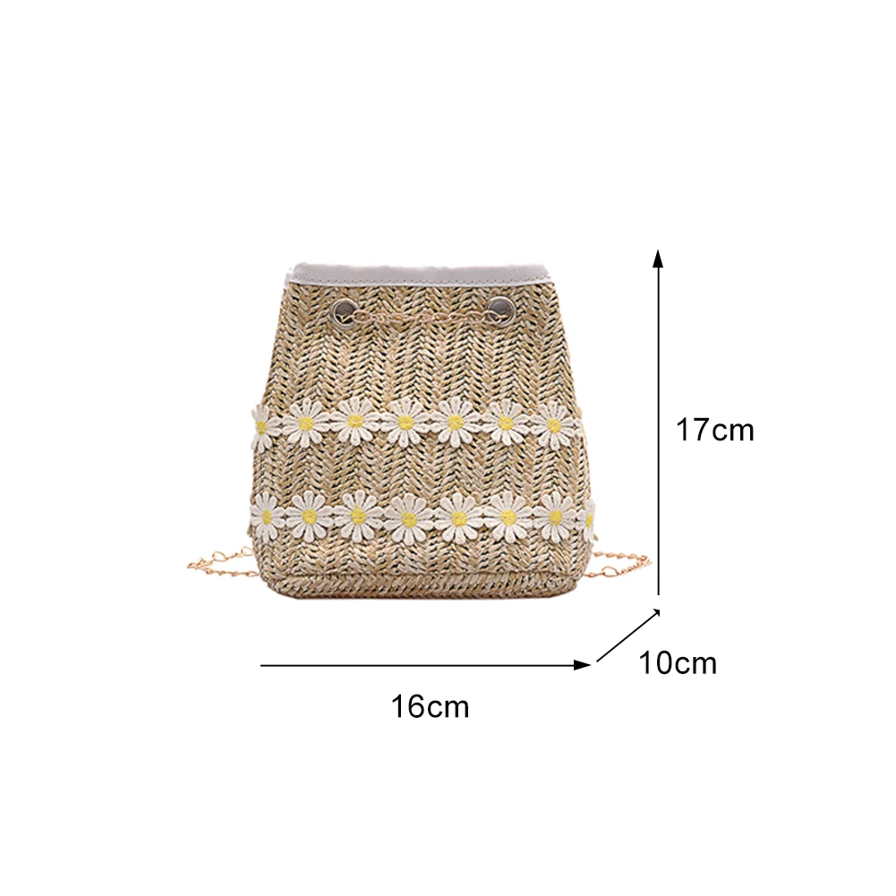 Fashion Summer Daisy Mini Straw Woven Bag Women Beach Bucket Female Summer Chain Small Shoulder Messenger Crossbody Handbag
Fashion Summer Daisy Mini Straw Woven Bag Women Beach Bucket Female Summer Chain Small Shoulder Messenger Crossbody Handbag