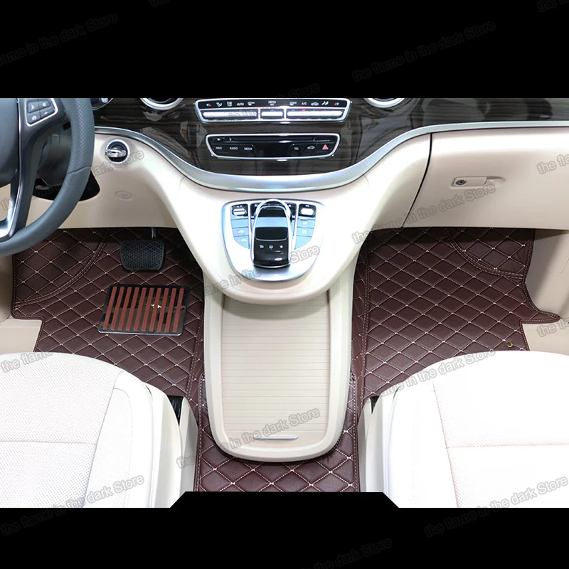 

lsrtw2017 leather car floor mats for mercedes benz v class Viano Valente Vito Metris w447 2014-2020 2019 2018 2017 rug carpet