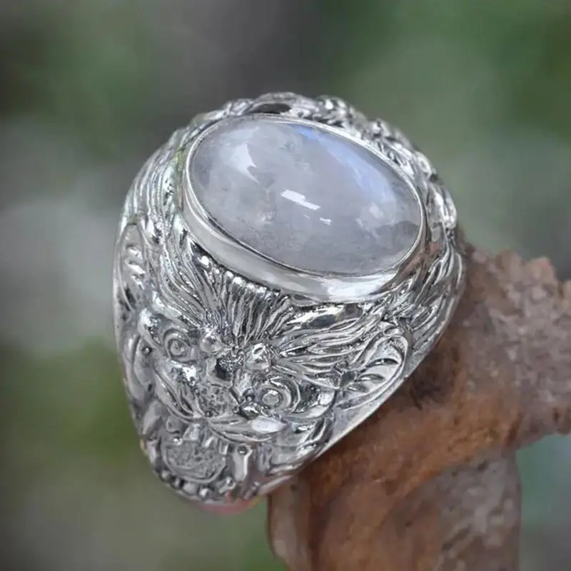 Vintage Oval Moonstone Rings for Women 2021 New Arrivals Massive Women's Flower Ring White Gold Color Wedding Jewelry Gifts
Vintage Oval Moonstone Rings for Women 2021 New Arrivals Massive Women's Flower Ring White Gold Color Wedding Jewelry Gifts