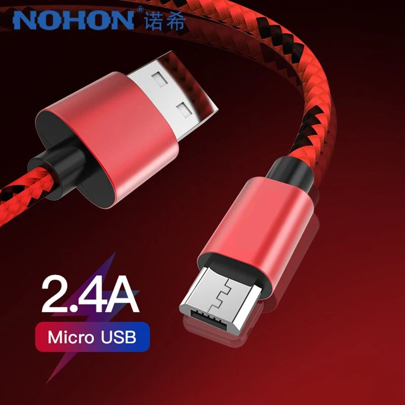 NOHON Micro USB нейлоновый зарядный кабель для Samsung Galaxy S7 S6 Huawei Xiaomi Быстрая зарядка
