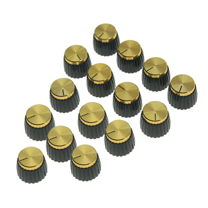 HOT SALE 15Pcs Guitar AMP Amplifier Push On Fit Knobs Black With Gold Aluminum Cap Top Fits 6Mm Diameter Pots Marshall Amplifier
HOT SALE 15Pcs Guitar AMP Amplifier Push On Fit Knobs Black With Gold Aluminum Cap Top Fits 6Mm Diameter Pots Marshall Amplifier