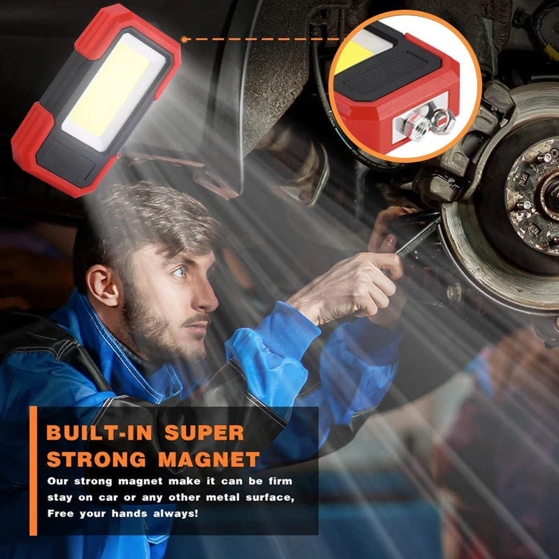 LED Work Light LED Magnetic Base Clip Battery COB Flashlight Bright Handled Work Lamp For Car Repair Camping Emergency
LED Work Light LED Magnetic Base Clip Battery COB Flashlight Bright Handled Work Lamp For Car Repair Camping Emergency