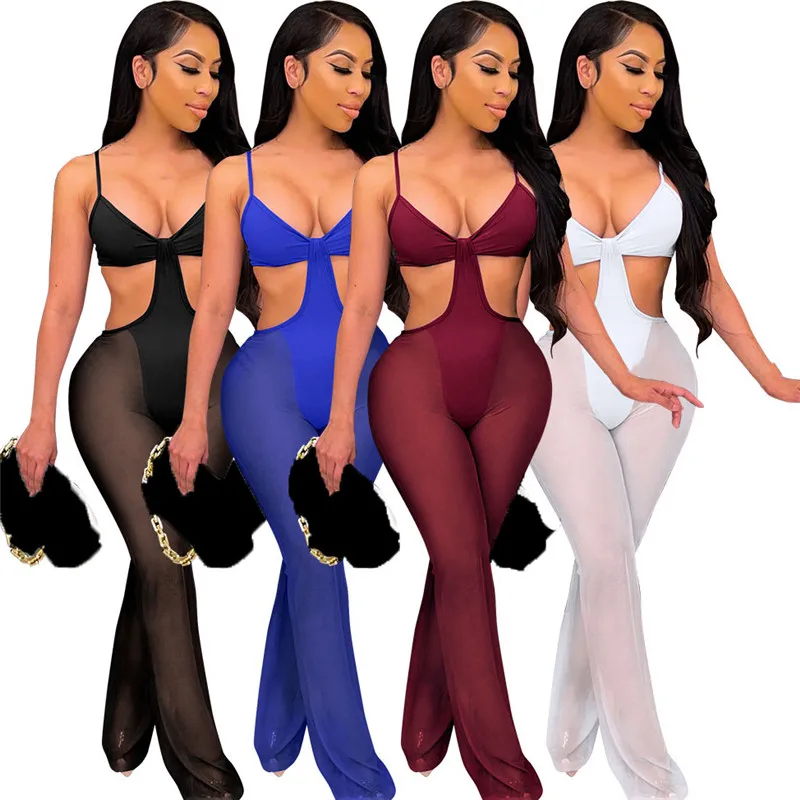 WUHE Спагетти ремень сетки Комбинезоны прозрачная груди Обёрточная бумага Глубокий V образным вырезом без рукавов с открытыми плечами выдалб... 
WUHE Спагетти ремень сетки Комбинезоны прозрачная груди Обёрточная бумага Глубокий V образным вырезом без рукавов с открытыми плечами выдалб...