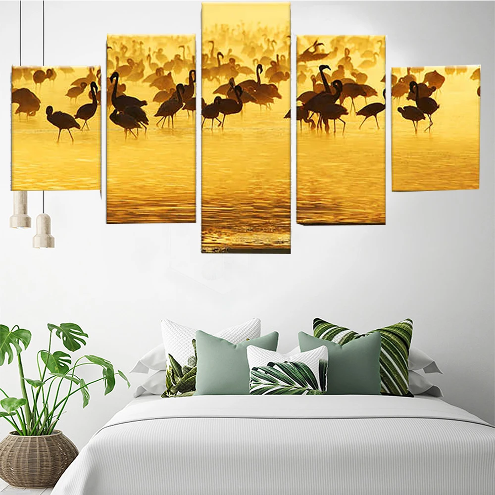 5 Pieces Wall Art Canvas Painting Animal Poster A Large Group Of Egrets Modern Home Decoration Living Room Framework Pictures
5 Pieces Wall Art Canvas Painting Animal Poster A Large Group Of Egrets Modern Home Decoration Living Room Framework Pictures