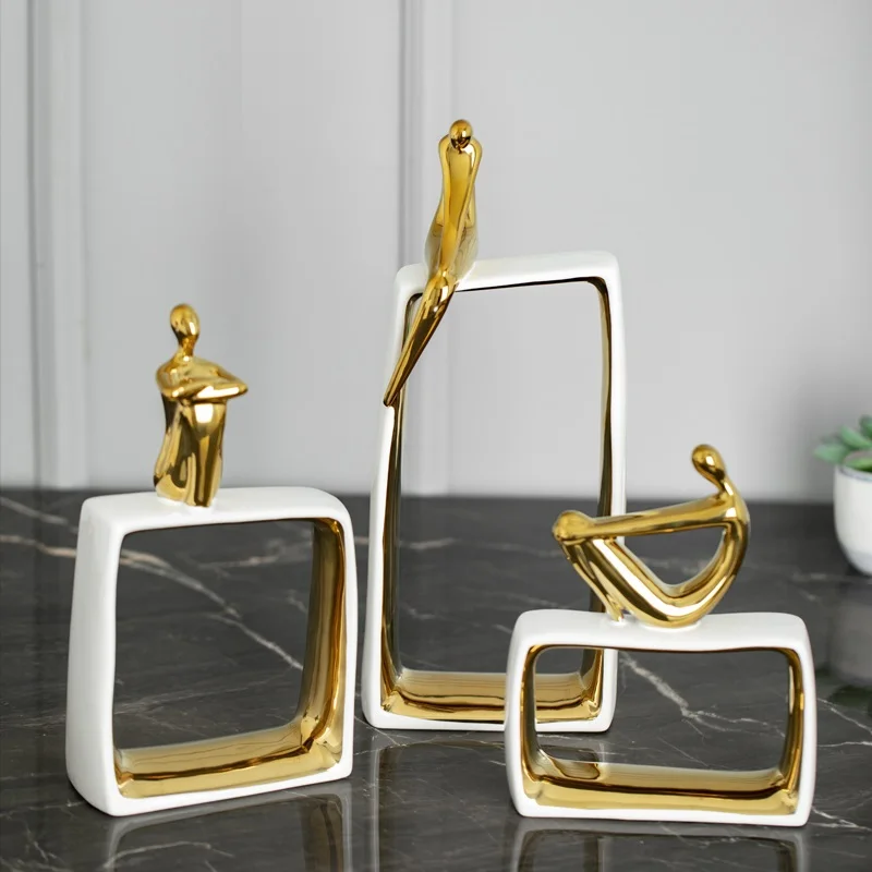 EUROPEAN ABSTRACT FIGURE STATUE ORN CREATIVE FASHION CHARACTER ART SCULPTURE DECORATION CERAMICS FIGURINE HOME DECOR R4549 
EUROPEAN ABSTRACT FIGURE STATUE ORN CREATIVE FASHION CHARACTER ART SCULPTURE DECORATION CERAMICS FIGURINE HOME DECOR R4549