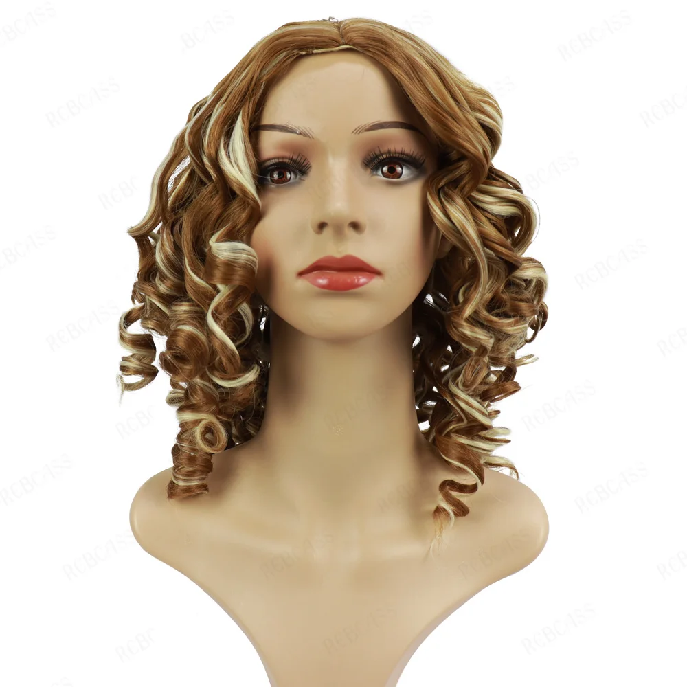 Rebcass Deep Curly Middle Part Synthetic Wigs For Women and Girls Cosplay Synthetic Hair Wig Durable High Tempereature 
Rebcass Deep Curly Middle Part Synthetic Wigs For Women and Girls Cosplay Synthetic Hair Wig Durable High Tempereature