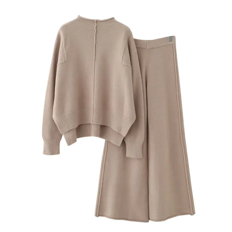 Thick 2 Pieces Knitted Women Pant Sets Autumn Winter Vintage 2021 Sweater Pullovers Wide Leg Ankle Length Female Clothing Suits
Thick 2 Pieces Knitted Women Pant Sets Autumn Winter Vintage 2021 Sweater Pullovers Wide Leg Ankle Length Female Clothing Suits