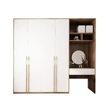 Light luxury wardrobe Home bedroom with dressing table integrated modern flat open wardrobe desk