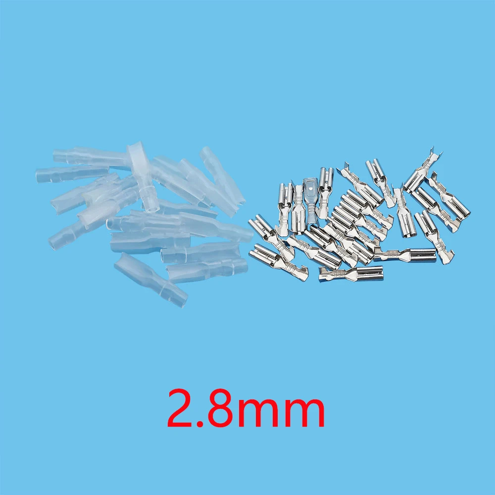 20/50Pair 2.8mm Female Spade Crimp Terminals Connector With Insulating Sleeve Wire Connectors
20/50Pair 2.8mm Female Spade Crimp Terminals Connector With Insulating Sleeve Wire Connectors