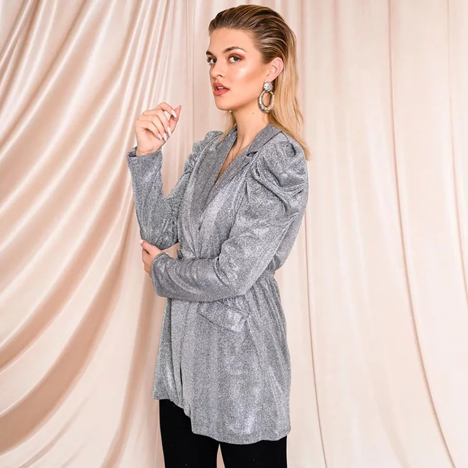 2020 Spring Fashion New Women'S Suit Jacket Sexy Lapel Bubble Sleeve Long Sleeve Double-Breasted Pocket Club Party Suit Jacket
2020 Spring Fashion New Women'S Suit Jacket Sexy Lapel Bubble Sleeve Long Sleeve Double-Breasted Pocket Club Party Suit Jacket