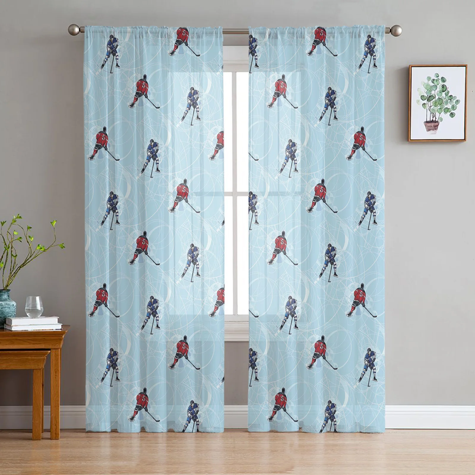 Hockey Player Ice Skating Tulle Sheer Window Curtains for Living Room Kitchen Children Bedroom Voile Hanging Curtain
Hockey Player Ice Skating Tulle Sheer Window Curtains for Living Room Kitchen Children Bedroom Voile Hanging Curtain