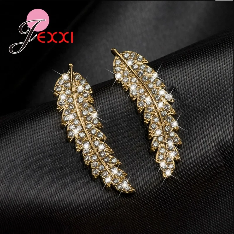 Korean Trend Leaf Design Women Stud Earring 925 Sterling Silver Clear Rhinestone CZ Crystal Ear Jewelry Brincos
Korean Trend Leaf Design Women Stud Earring 925 Sterling Silver Clear Rhinestone CZ Crystal Ear Jewelry Brincos