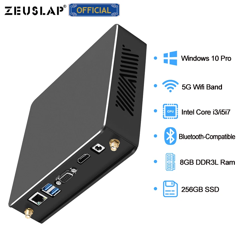 8 ГБ ОЗУ 256 SSD Intel Core i7 3770 i5 3470 i3 2120 Мини ПК Win10 двухдиапазонный WiFi Gigabit Ethernet VGA HDMI