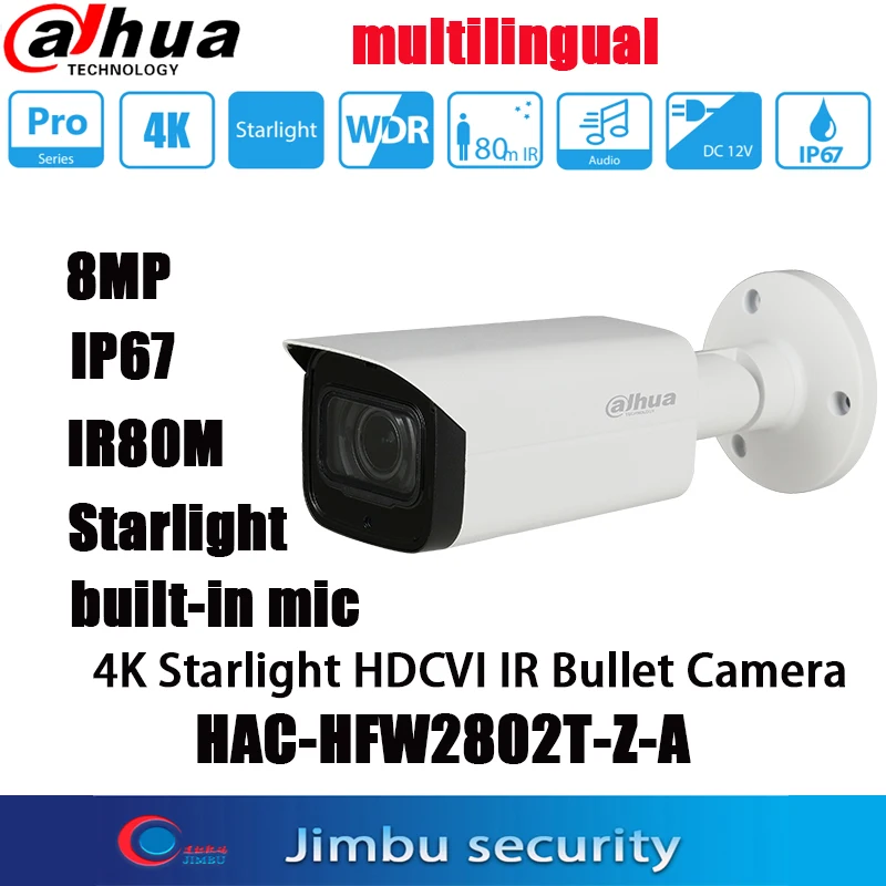 Dahua 4K 8MP Starlight HDCVI IR Bullet Camera HAC-HFW2802T-Z-A IR80M IP67 Аудио встроенный интерфейс Встроенный микрофон HD/SD переключаемый
Dahua 4K 8MP Starlight HDCVI IR Bullet Camera HAC-HFW2802T-Z-A IR80M IP67 Аудио встроенный интерфейс Встроенный микрофон HD/SD переключаемый