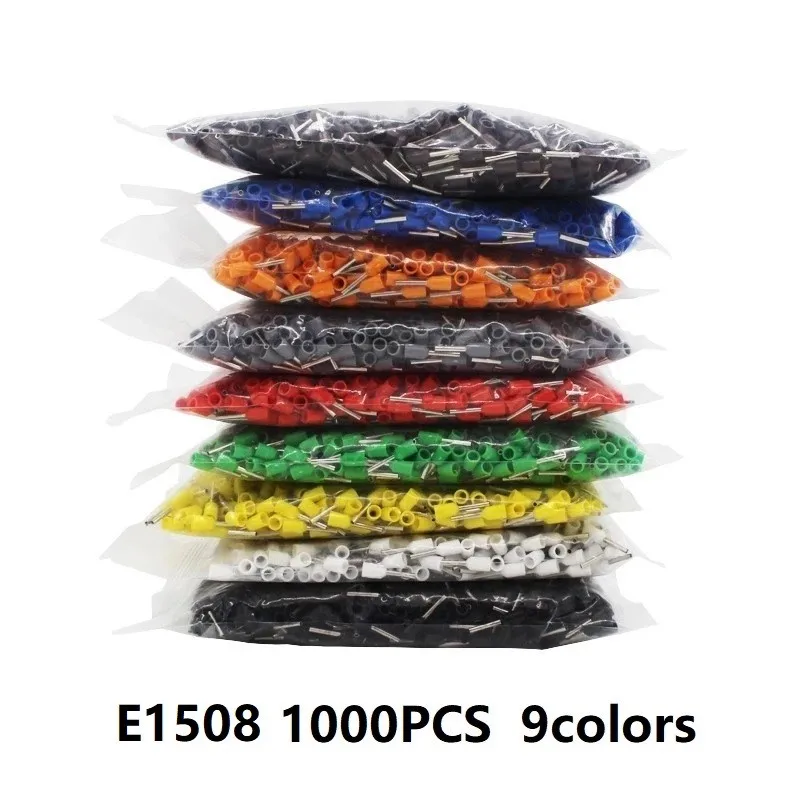 E1508 1000pcs/Pack Insulated Crimp Terminal Cold Pressed Terminal Tubular AWG #16 Wire Connector Electrical Crimp Terminator
E1508 1000pcs/Pack Insulated Crimp Terminal Cold Pressed Terminal Tubular AWG #16 Wire Connector Electrical Crimp Terminator