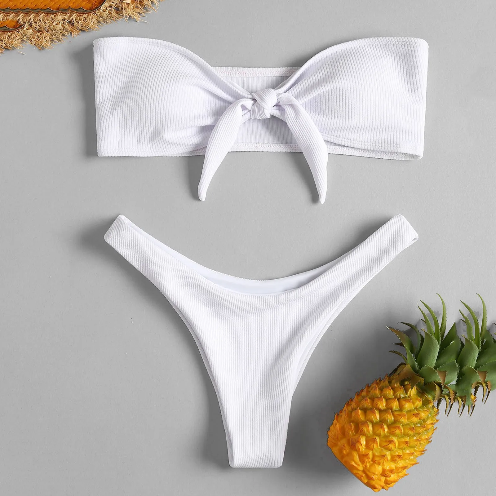 Solid Bandeau Bikini Set 2021 Women Sexy Front Bowknot Swimsuit Lace Up Strapless Swimsuit Female Low Waist Bathing Suit A50
Solid Bandeau Bikini Set 2021 Women Sexy Front Bowknot Swimsuit Lace Up Strapless Swimsuit Female Low Waist Bathing Suit A50