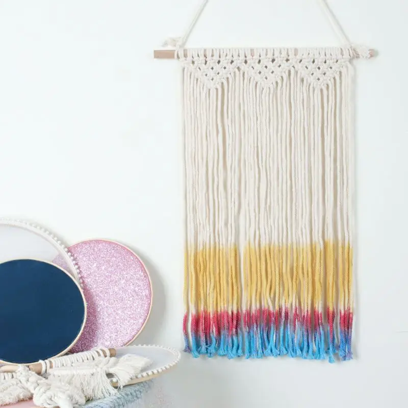 Wall Hanging Woven Tapestry Girls Hair Clip Holder Hanger Cotton Rope Tassel Dre 
Wall Hanging Woven Tapestry Girls Hair Clip Holder Hanger Cotton Rope Tassel Dre