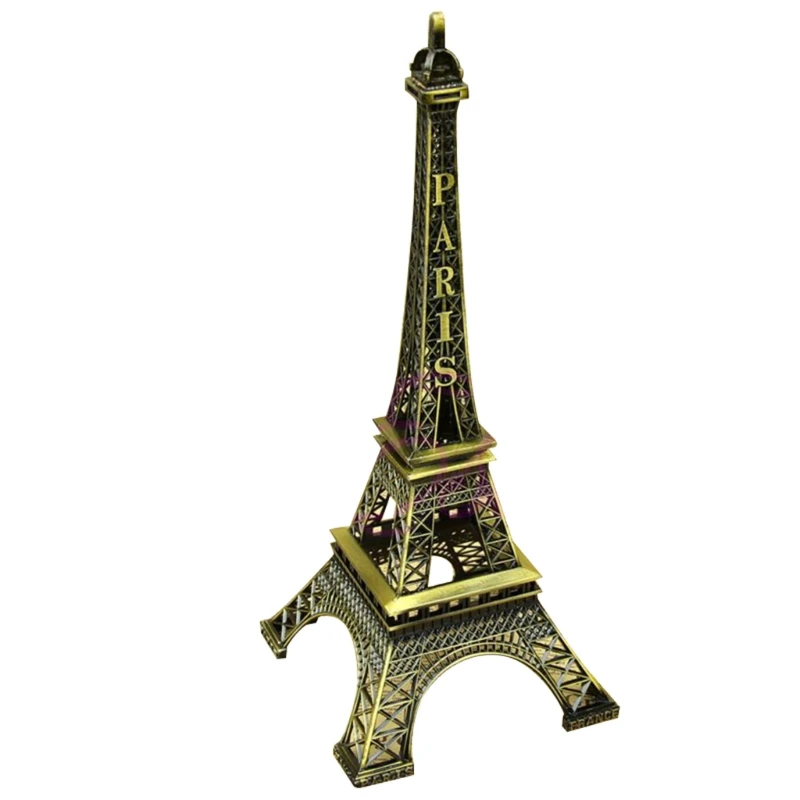 

Bronze Tone Paris Eiffel Tower Figurine Statue Vintage Alloy Model Decor 25cm