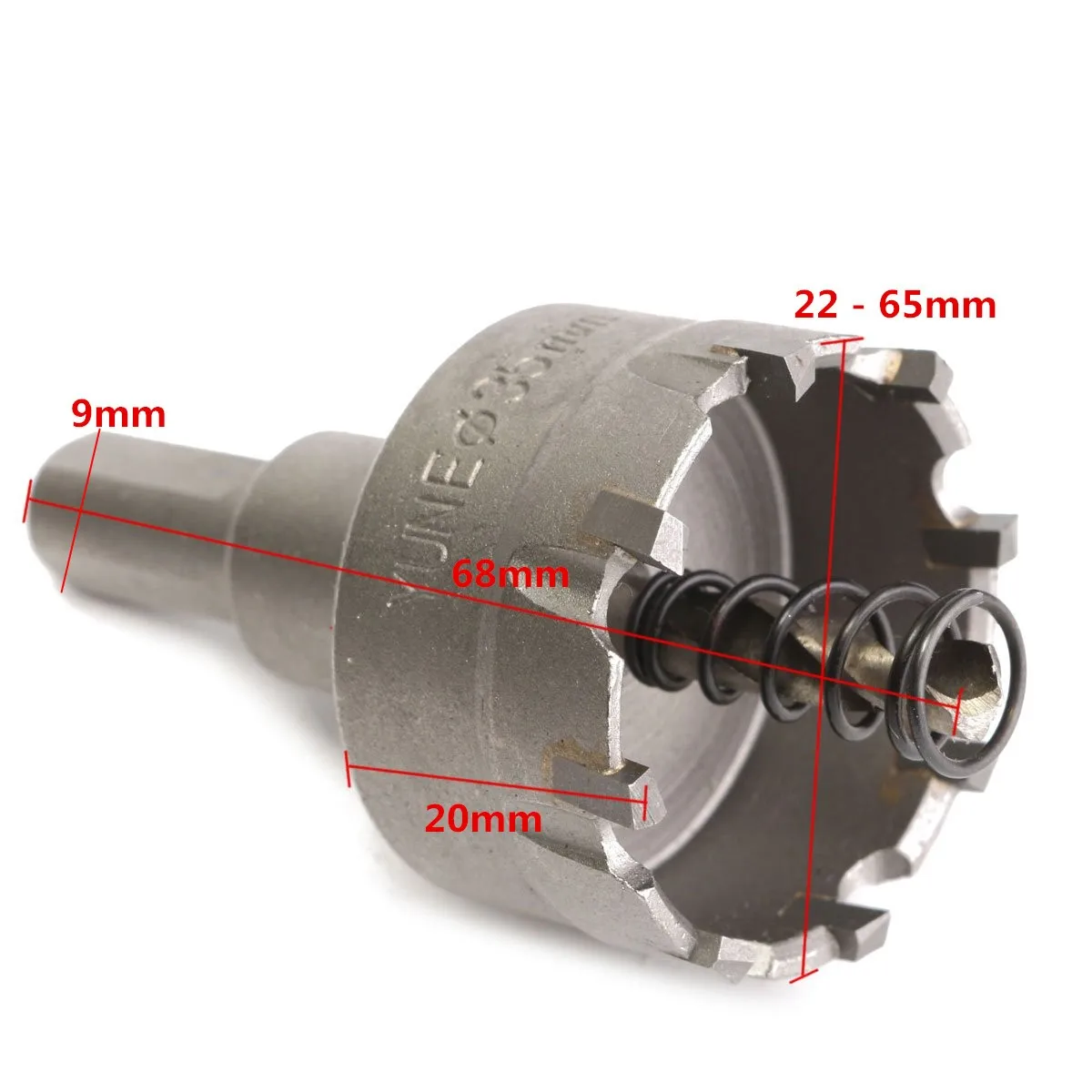 6Pcs/Set 22 30 35 45 50 65MM Carbide Tip TCT Core Drill Bit Metal Cutter Core Hole Saw Metalworking Tool Stainless Steel Alloy