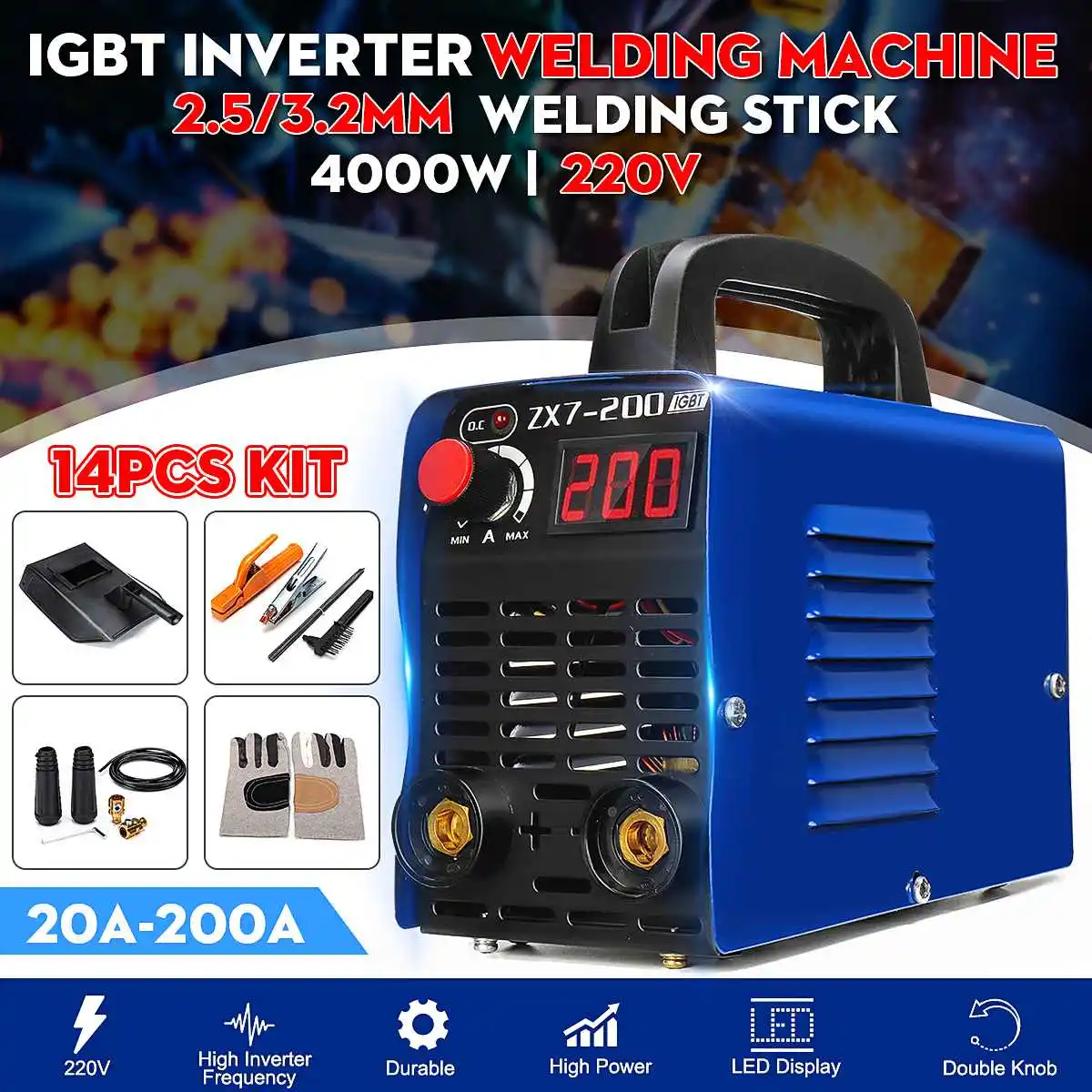 200A 220V 4000W Компактный мини сварочный аппарат MMA IGBT инвертор сварочный аппарат ARC палку сварщик Электрический ЖК-дисплей с цифровым дисплеем ...
200A 220V 4000W Компактный мини сварочный аппарат MMA IGBT инвертор сварочный аппарат ARC палку сварщик Электрический ЖК-дисплей с цифровым дисплеем ...