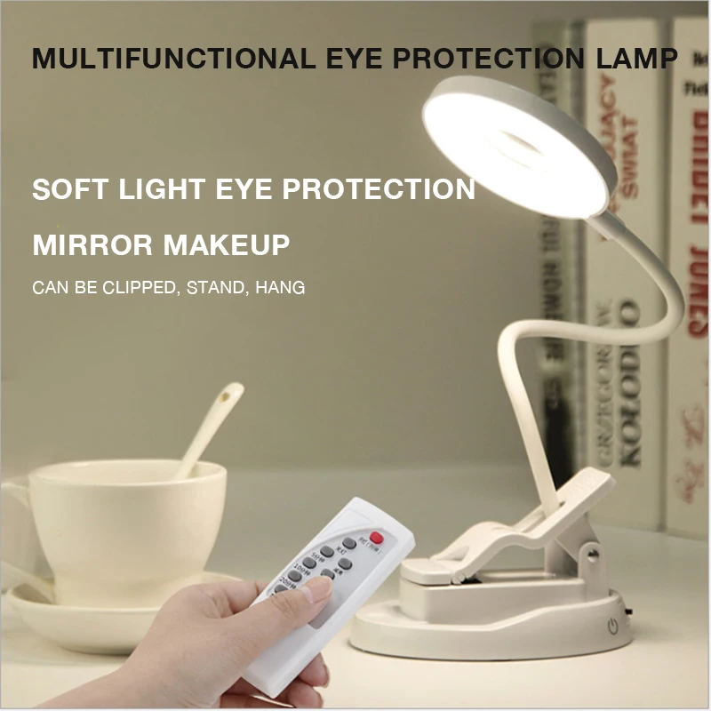 Table Lamp Bright LED Flexo Desk Lamp With Clip USB Rechargeable Remote Control Reading Lamp With Mirror Makeup Fill Light
Table Lamp Bright LED Flexo Desk Lamp With Clip USB Rechargeable Remote Control Reading Lamp With Mirror Makeup Fill Light