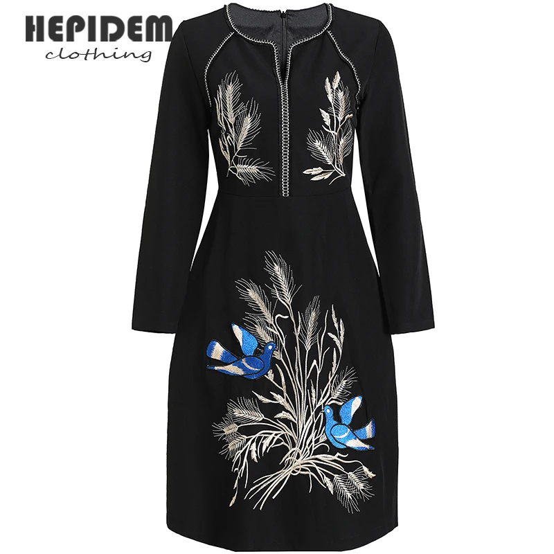 HEPIDEM Clothing Autumn Black Short Dress Women Flower Turn-down Collar Embroidery High waist Casual Party Mini Dress 62020
HEPIDEM Clothing Autumn Black Short Dress Women Flower Turn-down Collar Embroidery High waist Casual Party Mini Dress 62020
