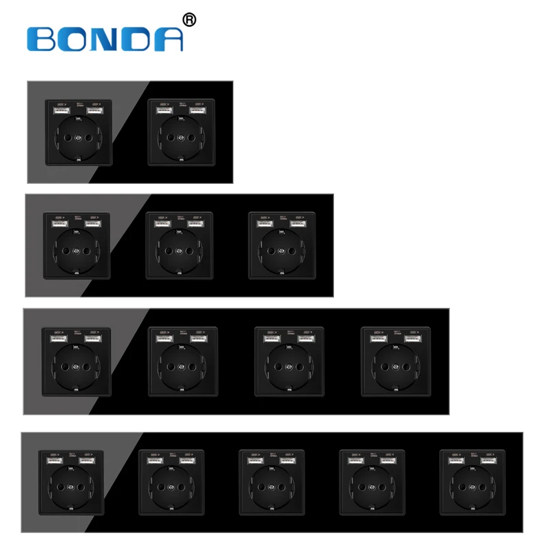 BONDA USB розетка Европейского союза Пособия по немецкому языку стандарт черного