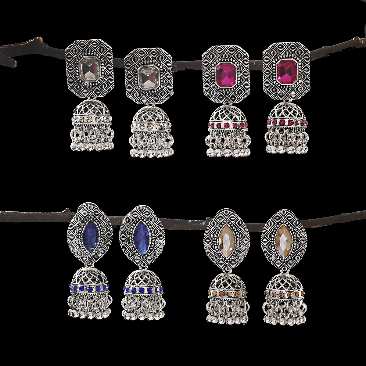 Афганские цыганские блестящие индийские серьги Jhumka для женщин серьги-подвески в