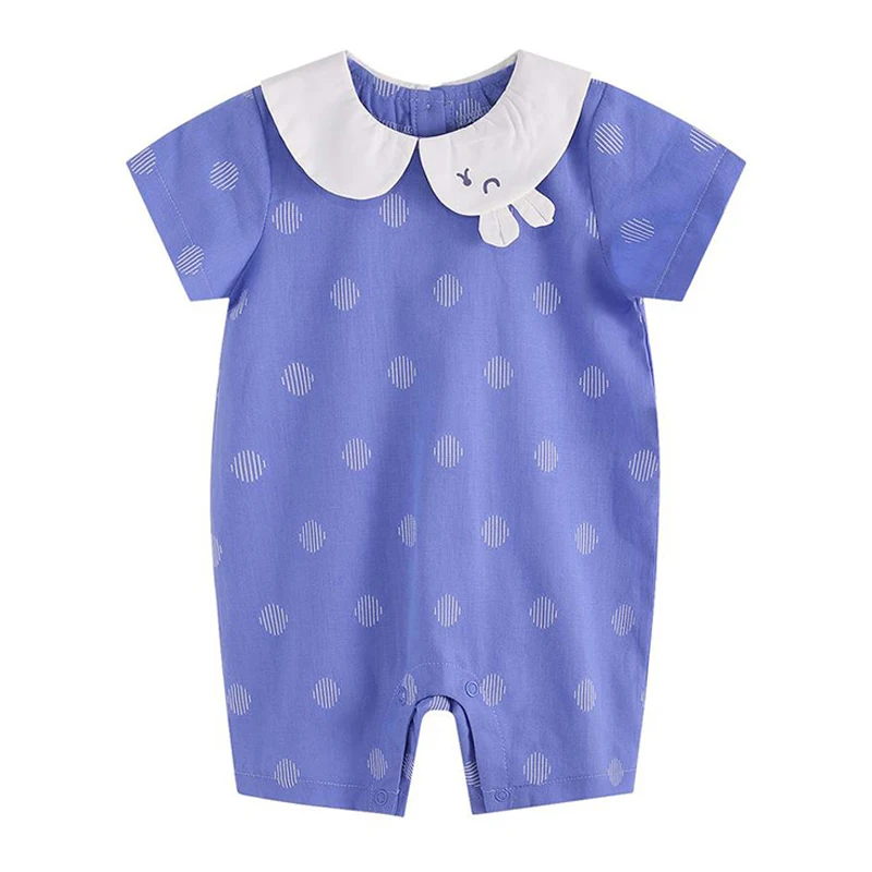 

Baywell Baby Jumpsuit Summer Newborn Girl Clothes Short Sleeve Dot Pattern Cotton Rompers Infant Toddler Costume Clothing