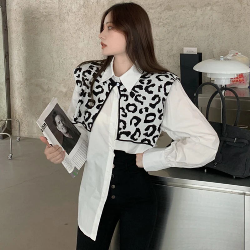 Lucyever Leopard Shawl Fashion Women's Blouses Autumn 2020 New Puff Sleeve Shirts Womens Korean Style White All-match Tops Femme
Lucyever Leopard Shawl Fashion Women's Blouses Autumn 2020 New Puff Sleeve Shirts Womens Korean Style White All-match Tops Femme