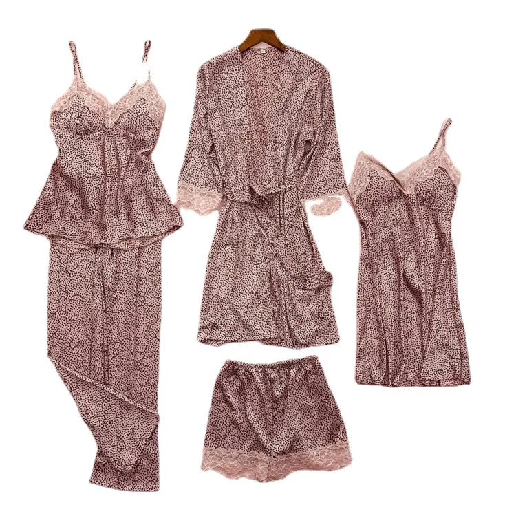 2021 New Arrival Pajamas Suit Women 5PCS Sleep Set Casual Lace Sexy Pyjamas Nightwear Spring Summer Sleepwear Home Clothing
2021 New Arrival Pajamas Suit Women 5PCS Sleep Set Casual Lace Sexy Pyjamas Nightwear Spring Summer Sleepwear Home Clothing
