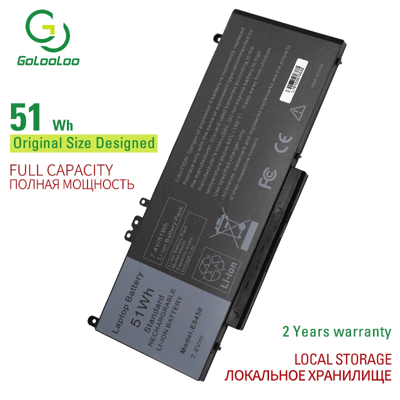 

Новый аккумулятор Golooloo G5M10 для ноутбука DELL Latitude E5250 E5450 E5470 E5550 E5570 8V5GX R9XM9 выход C2 1KY05 7,4 V 51WH