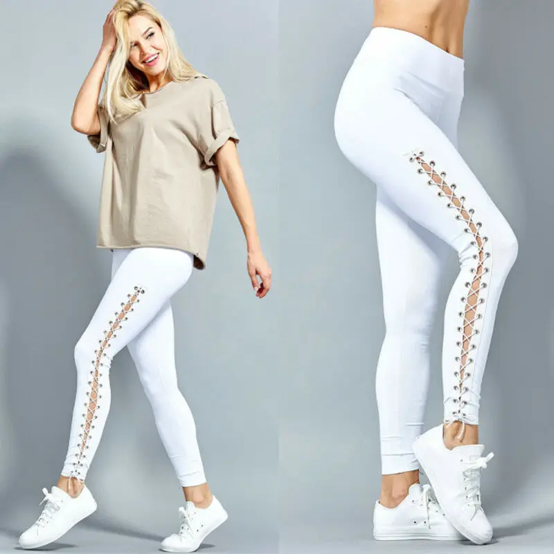 Women Sports Pants Solid High Waist Lace Up Leggings Bandage Slim Pencil Pants Running Fitness Hollow Out Long Trousers
Women Sports Pants Solid High Waist Lace Up Leggings Bandage Slim Pencil Pants Running Fitness Hollow Out Long Trousers