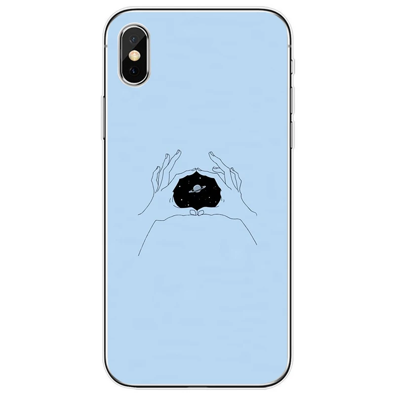 Blue minimalist Cover Soft Silicone TPU Phone Case For iPhone 5 5S SE 6 6plus 7 8 plus X XS XR Max 11 Pro | Мобильные телефоны и