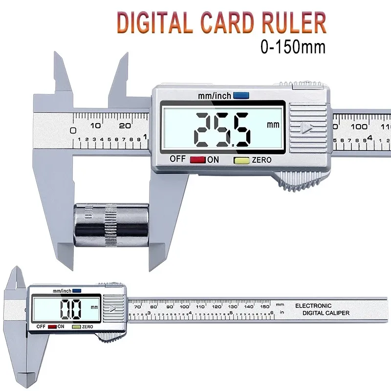 Электронный штангенциркуль из углеродного волокна с ЖК-дисплеем 150 мм 6 дюймов |