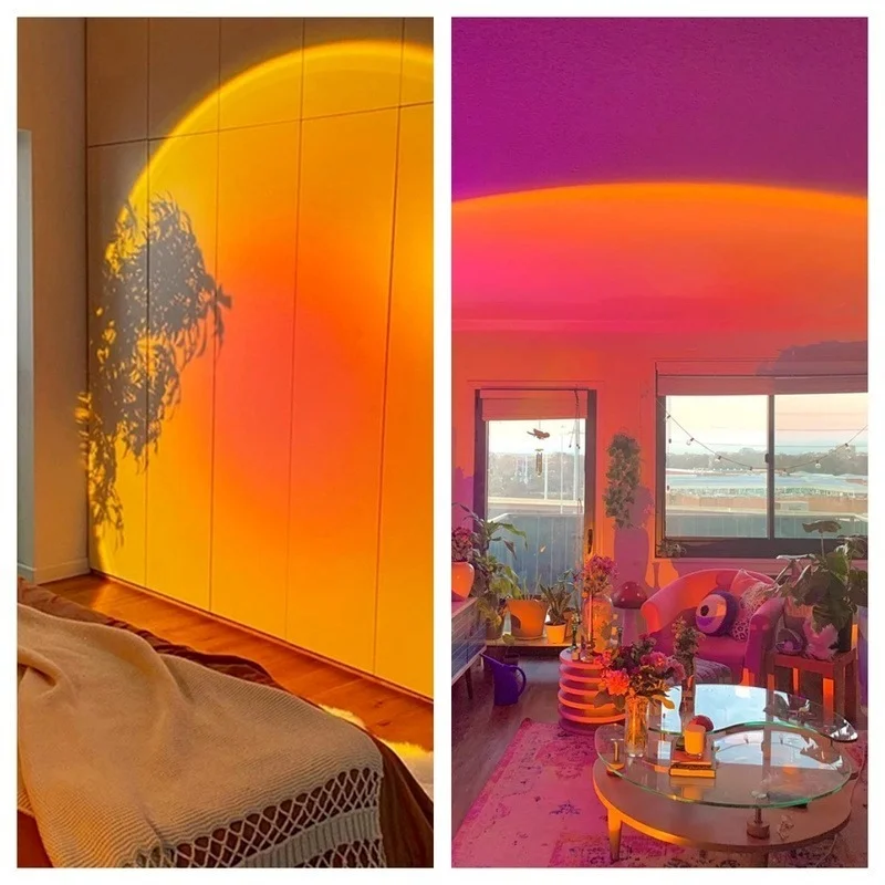 USB Rainbow Sunset Projection Lamp Atmosphere LED Night Light Home Coffee Shop Background Wall Home Decoration Rainbow Light
USB Rainbow Sunset Projection Lamp Atmosphere LED Night Light Home Coffee Shop Background Wall Home Decoration Rainbow Light