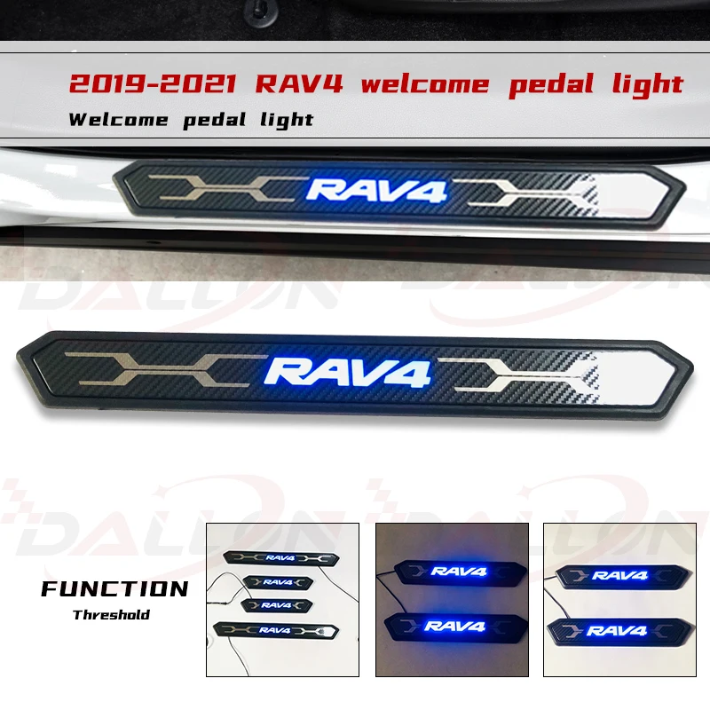 Car LED Door Sill For Toyota RAV4 2018-2021 Car Accessories Ultra-thin Acrylic Dynamic LED Welcome Light Scuff Plate Pedal
Car LED Door Sill For Toyota RAV4 2018-2021 Car Accessories Ultra-thin Acrylic Dynamic LED Welcome Light Scuff Plate Pedal