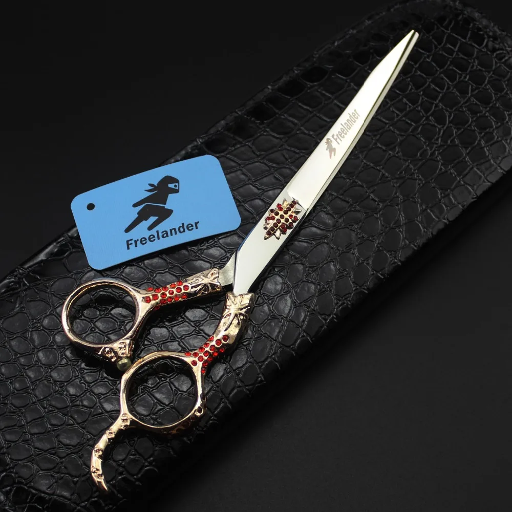 

"7.0 440C TB-77 Red Personality Hairdressing Scissors Stainless Steel Type Model Number Total Length Blade Material Teeth Size"