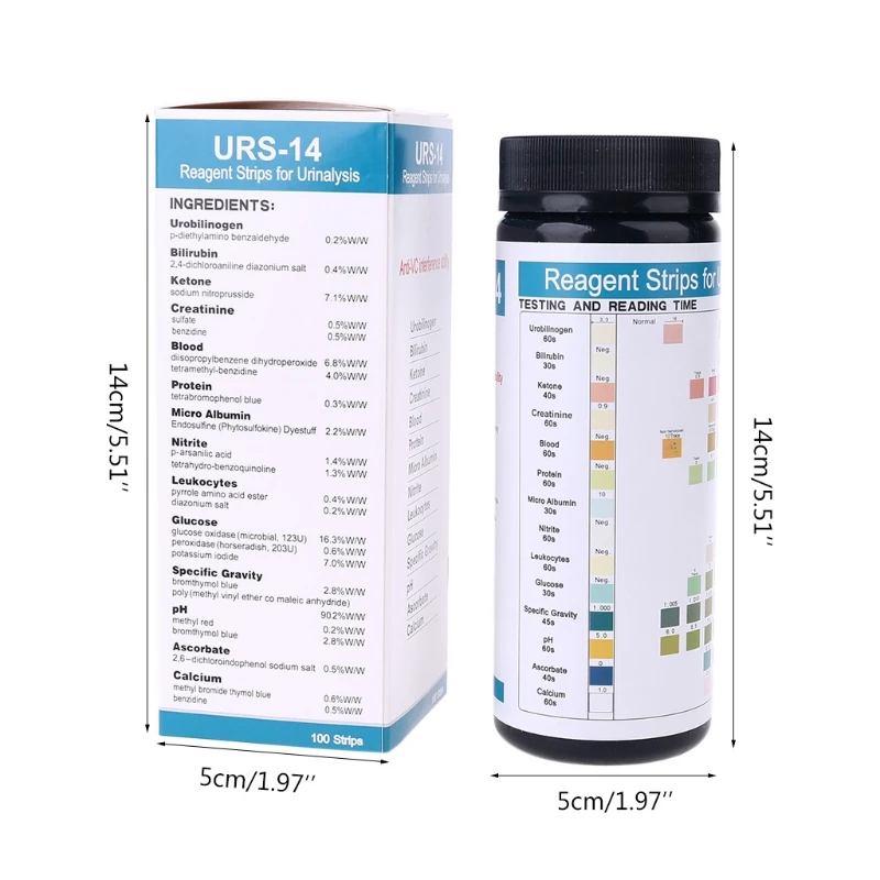 100 Strips URS-14 Urine Test Paper Strip 14 Parameters Ketone Calcuim Glucose
100 Strips URS-14 Urine Test Paper Strip 14 Parameters Ketone Calcuim Glucose