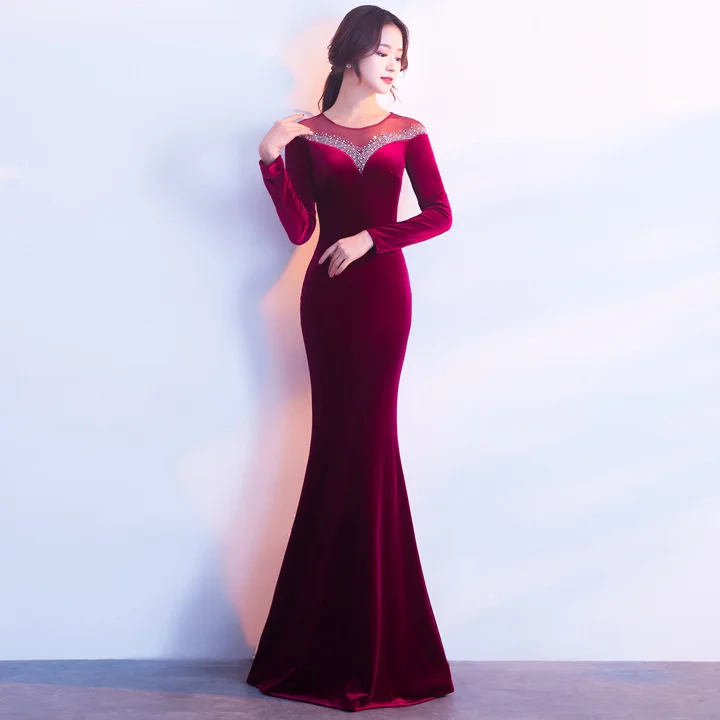 Dresses Elegant Celebrity Carpet Side Slit Evening Gowns Long Prom Gown Sexy Mermaid Formal Evening Sleeve O-Neck
Dresses Elegant Celebrity Carpet Side Slit Evening Gowns Long Prom Gown Sexy Mermaid Formal Evening Sleeve O-Neck