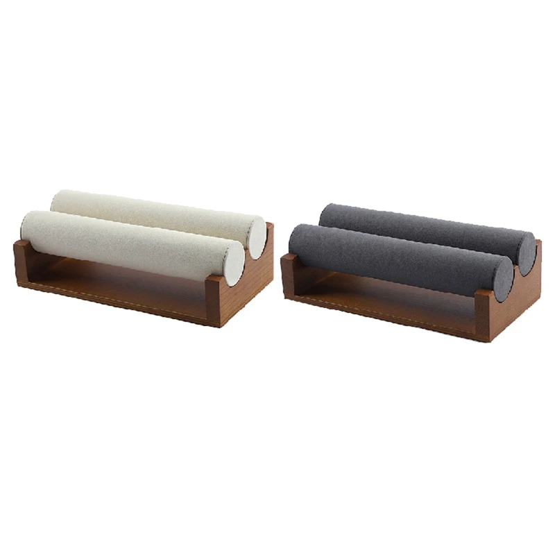 2 Pcs Single Layer Bracelet Holder Watch Display Storage Rack Hair Ring Head Rope Jewelry Holder, Beige & Dark Gray
2 Pcs Single Layer Bracelet Holder Watch Display Storage Rack Hair Ring Head Rope Jewelry Holder, Beige & Dark Gray